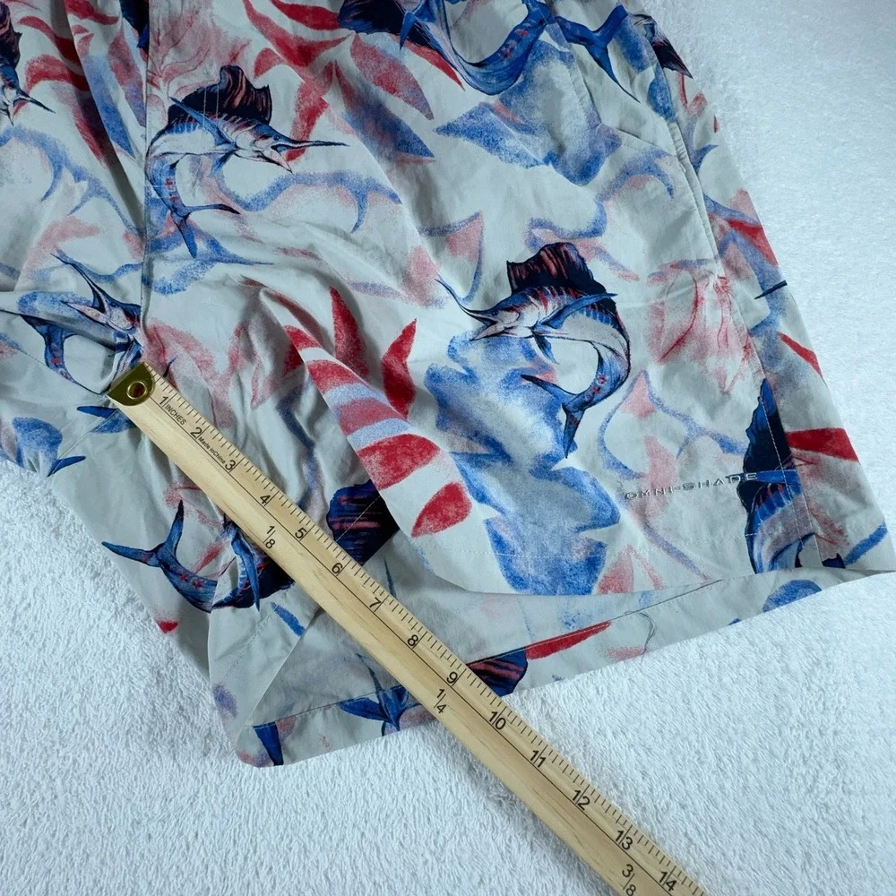 Columbia Swim Trunks Mens 2XL XXL Floral Omni-Shade‎ PFG Fishing Zip Pocket 6